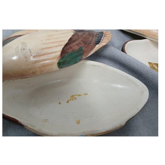 Vintage 1978 Avon Mallard Duck Glass Covered Dishes Set of 2 - Picture 7 of 8